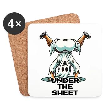 Lunatic Under Sheet Lustiges Gespenster Design - Untersetzer (4er-Set) - Weiß - Vorne