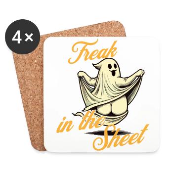 Freak dans la feuille drôle de conception fantôme - Dessous de verre (lot de 4) - blanc - Devant