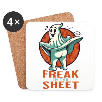 Ghost montre Butt Freak dans un style rétro - Dessous de verre (lot de 4) - blanc - Devant