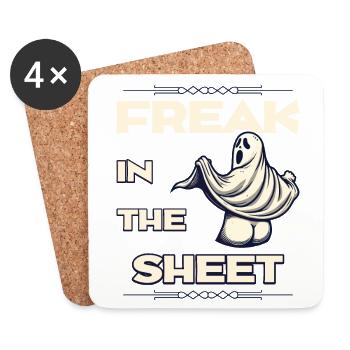 Ghost Freak montre des fesses humoristiques sarcastiques - Dessous de verre (lot de 4) - blanc - Devant