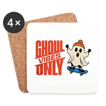 Scary Halloween Ghost Funny Saying - Coasters (set of 4) - white - Front