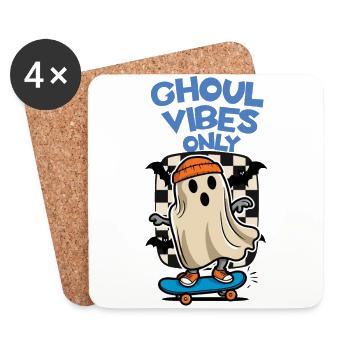 Ghoul Vibes Only Lustiges Spruch Design - Untersetzer (4er-Set) - Weiß - Vorne