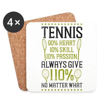 Funny Tennis Player Racket Tennis - Coasters (set of 4) - white - Front