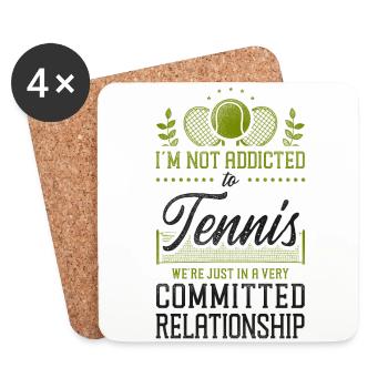 drôle de raquette de joueur de tennis je ne suis pas - Dessous de verre (lot de 4) - blanc - Devant