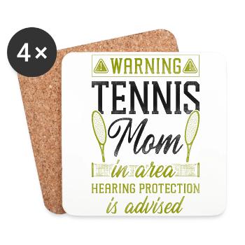 Funny Tennis Player Racket Mom - Coasters (set of 4) - white - Front