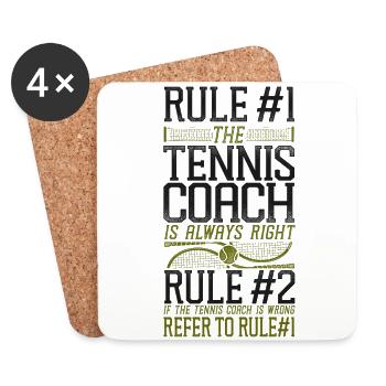 Funny Tennis Player Racket Coach - Untersetzer (4er-Set) - Weiß - Vorne