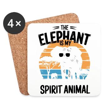 The Elephant Is My Spirit Animal - Coasters (set of 4) - white - Front