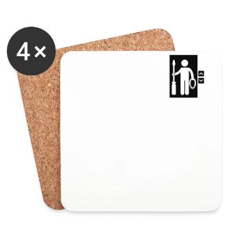 Elevator Logo Emblem Repair Inspector Elevator - Coasters (set of 4) - white - Front