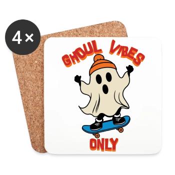 Ghoul Vibes Only Lustiger Halloween Spruch - Untersetzer (4er-Set) - Weiß - Vorne
