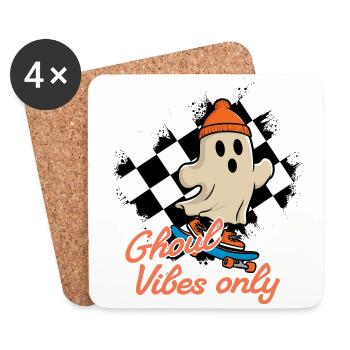 Ghoul Vibes Only Lustiger Halloween Spruch - Untersetzer (4er-Set) - Weiß - Vorne