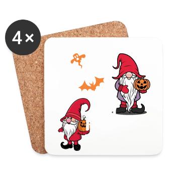 Happy Gnome-Oween Last Minute Kostüm - Untersetzer (4er-Set) - Weiß - Vorne