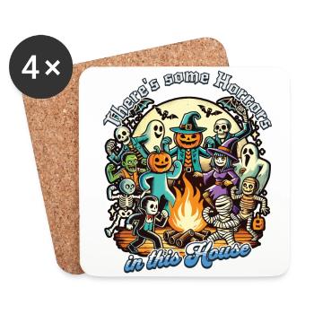 Il y a des horreurs dans cette maison qui dit - Dessous de verre (lot de 4) - blanc - Devant