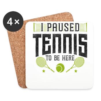 Funny Tennis Player Racket I - Coasters (set of 4) - white - Front