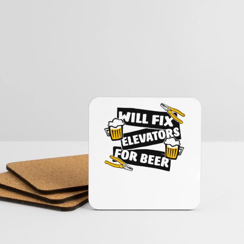 Will Fix Elevators For Beer Inspector Elevator Coasters (set of 4)
