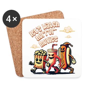 Yummy Funny Halloween Design Horror Movies - Coasters (set of 4) - white - Front