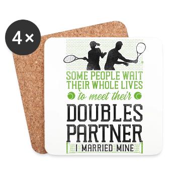 Funny Tennis Player Racket Husband - Coasters (set of 4) - white - Front