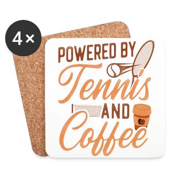 Funny Tennis Player Racket Coffee - Coasters (set of 4) - white - Front