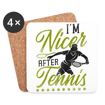 Funny Tennis Player Racket I'm - Untersetzer (4er-Set) - Weiß - Vorne