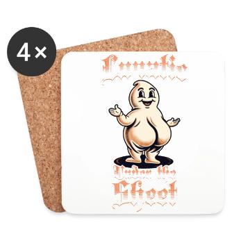 Lunatique sous la feuille Funny Ghost Design - Dessous de verre (lot de 4) - blanc - Devant