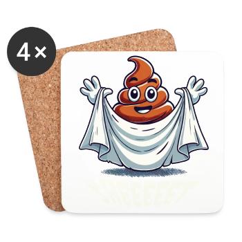 Funny Poop Pile Ghost Humorous Design - Coasters (set of 4) - white - Front