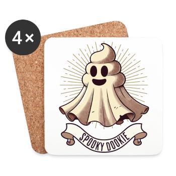 Funny poop pile ghost humorous poop - Coasters (set of 4) - white - Front