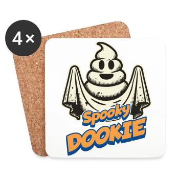 Drôle caca tas fantôme caca humoristique - Dessous de verre (lot de 4) - blanc - Devant