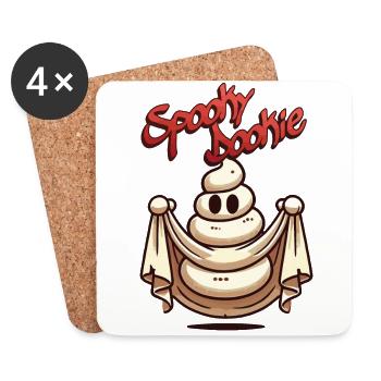 Funny poop pile ghost spooky dookie design - Coasters (set of 4) - white - Front