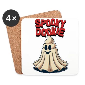 Lustiges Kackhaufen Gespenst spooky Dookie Retro - Untersetzer (4er-Set) - Weiß - Vorne