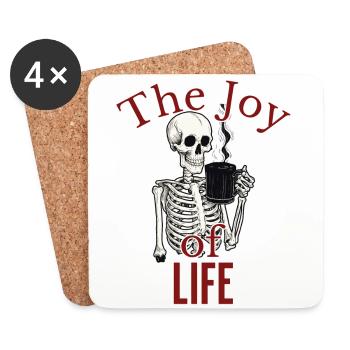 Café La joie de vivre Drôle d’amateur de café - Dessous de verre (lot de 4) - blanc - Devant