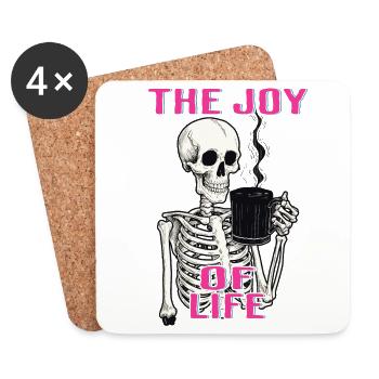 Café La joie de vivre Drôle d’amateur de café - Dessous de verre (lot de 4) - blanc - Devant