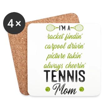 Funny Tennis Player Racket Mom I'm - Untersetzer (4er-Set) - Weiß - Vorne