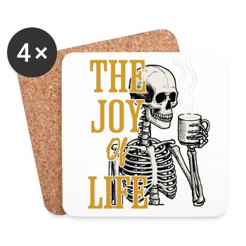 Café La joie de vivre Drôle d’amateur de café - Dessous de verre (lot de 4) - blanc - Devant