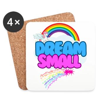 Dream Small Funny Sarcastic - Coasters (set of 4) - white - Front