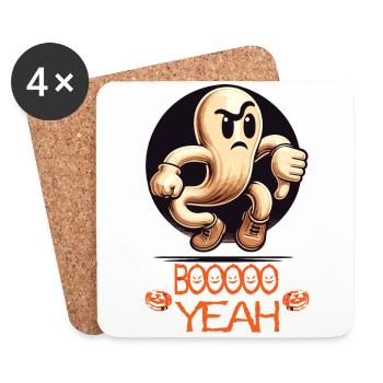Boo Yeah Fantôme Drôle Dicton - Dessous de verre (lot de 4) - blanc - Devant