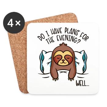 J’ai des projets pour le soir à gorge brune - Dessous de verre (lot de 4) - blanc - Devant