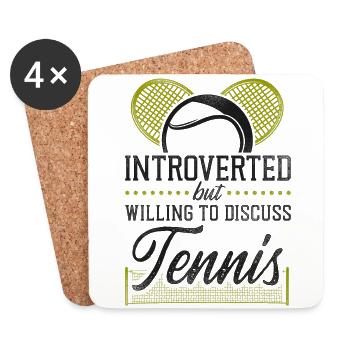 Funny Tennis Player Racket - Untersetzer (4er-Set) - Weiß - Vorne