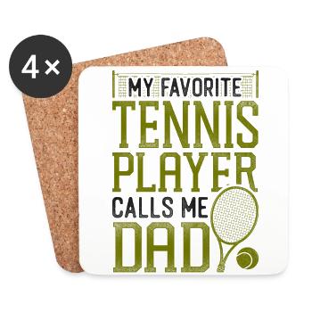 Funny Tennis Player Racket Dad - Coasters (set of 4) - white - Front