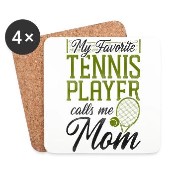 Funny Tennis Player Racket Mom - Coasters (set of 4) - white - Front