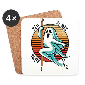 Danse booléenne drôle disant pole dance Halloween - Dessous de verre (lot de 4) - blanc - Devant