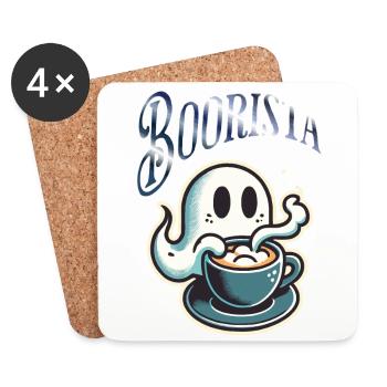 Boorista Funny Coffee Saying Halloween - Coasters (set of 4) - white - Front