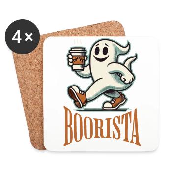Funny Coffee Saying Spooky Ghosts - Coasters (set of 4) - white - Front