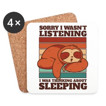 Was Thinking About Sleeping Pilosa Folivora Lover - Coasters (set of 4) - white - Front