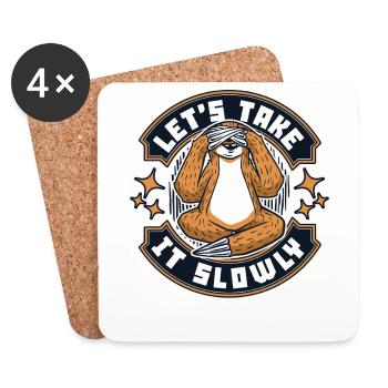 Let's Take It Slowly Pilosa Folivora - Coasters (set of 4) - white - Front