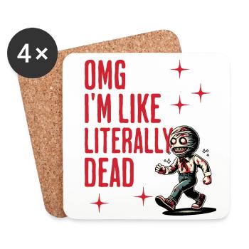 Drôle Halloween Dire DIY Déguisement Rétro - Dessous de verre (lot de 4) - blanc - Devant