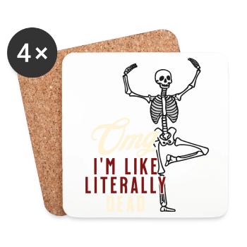 Funny Halloween Saying OMG I'm Dead - Coasters (set of 4) - white - Front