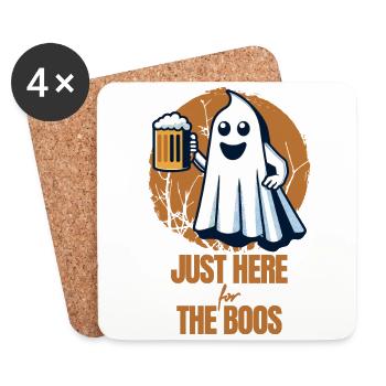 Funny Halloween Drinking Party Alcohol Ghost - Coasters (set of 4) - white - Front