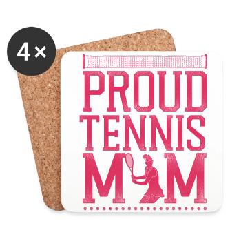 Funny Tennis Player Racket Mom - Coasters (set of 4) - white - Front