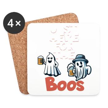 Halloween Gespenster Party mit Bier und Alkohol - Untersetzer (4er-Set) - Weiß - Vorne