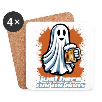 Lustiges Halloween Alkoholliebhaber Gespenst Party - Untersetzer (4er-Set) - Weiß - Vorne