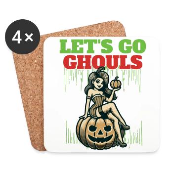 Lets Go Ghouls Drôle Halloween Fille - Dessous de verre (lot de 4) - blanc - Devant